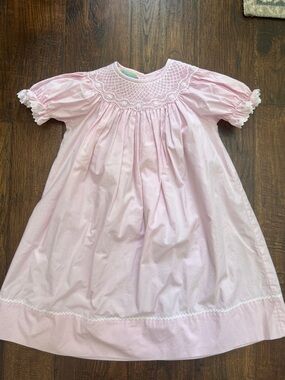 Velani Classics Smocked Light Pink Bishop Dress